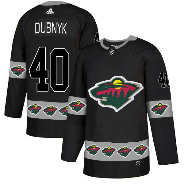 Men Minnesota Wild #40 Dubnyk Black Adidas Fashion NHL Jersey->minnesota wild->NHL Jersey
